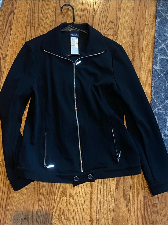 Mondi Jackets & Blazers - Mondi Black Zip-Front Bomber Jacket